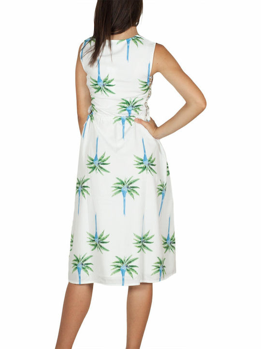 Summer Midi Dress for Wedding and Christening White
