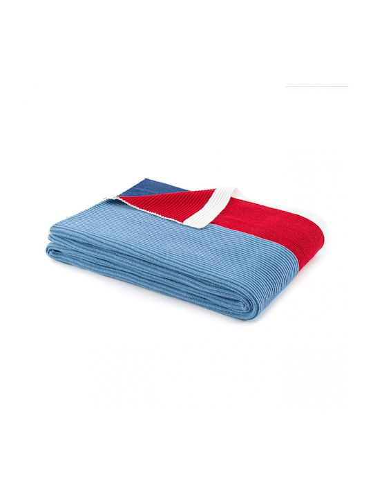 Tommy Hilfiger Newport Ριχτάρι Πολυθρόνας Πλεκτό 130x170εκ. Γαλάζιο 698706