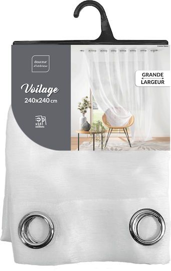 Douceur d'Intérieur Κουρτίνα με Τρουκς L-c Lissea Λευκή 240x240εκ.