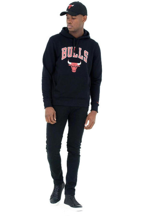 New Era Chicago Bulls Men's Sweatshirt with Hood and Pockets Black