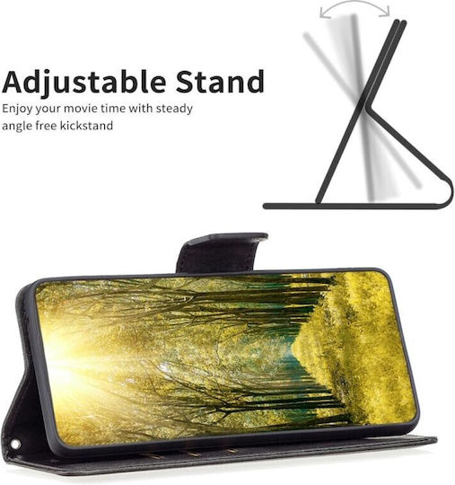 Lambskin Texture Brieftasche Schwarz (Motorola Edge 40 Neo)