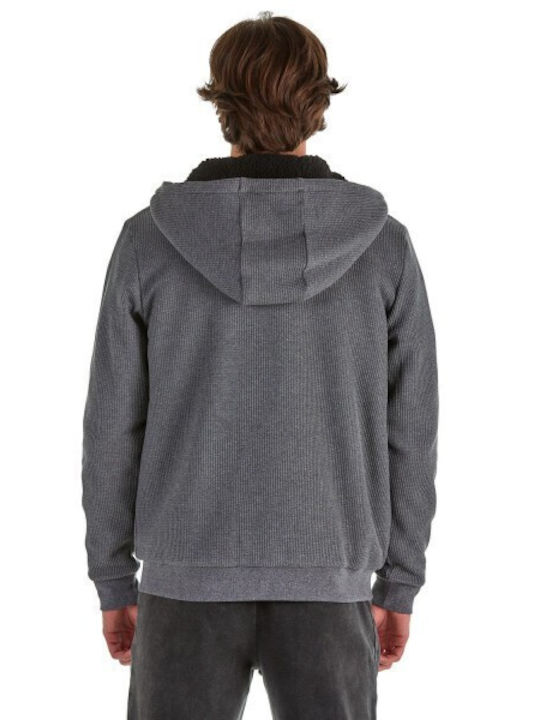 Admiral Herren Sweatshirt Jacke mit Kapuze und Taschen Charcoal