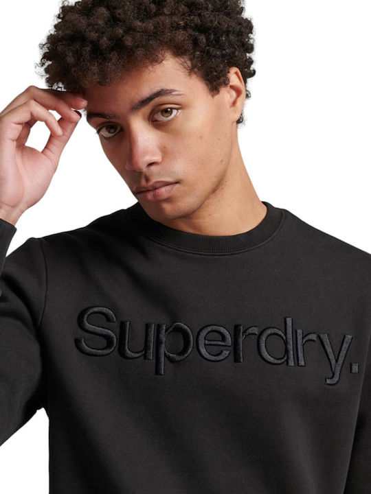Superdry Tonal Embroidered Logo Men's Sweatshirt Black
