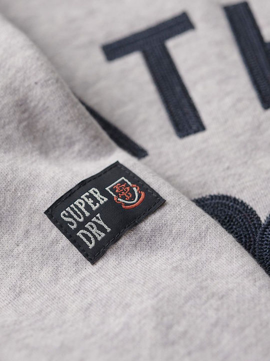 Ovin Athletic Script Graphic Sweatshirt with Hood Grey