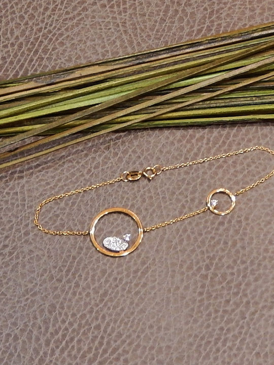 Polytimo Damen Armband aus Gold 14K mit Zirkon