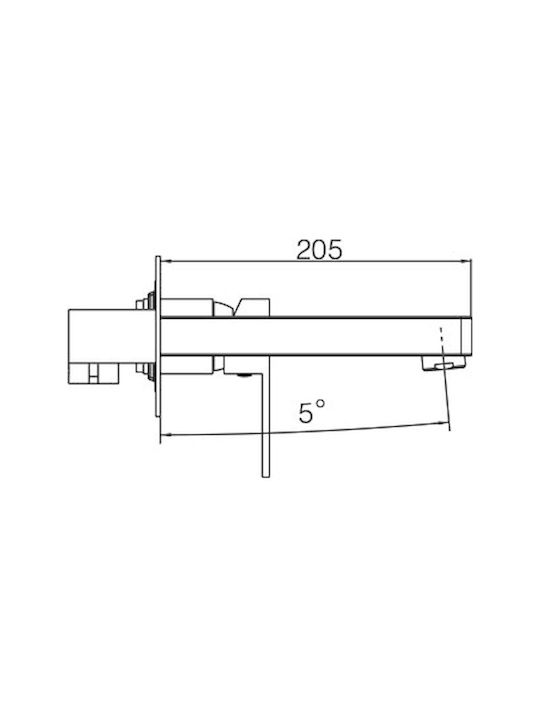 Excel Loretta Built-in Mixer & Spout Set for for Bathroom Sink Silver