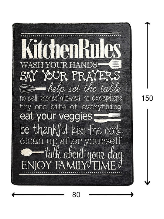 Conceptum Hypnose Kitchen Mat Runner Black 80x150εκ.