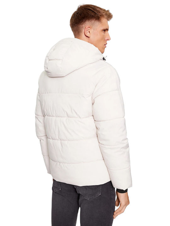 Jack & Jones Ανδρικό Χειμωνιάτικο Μπουφάν Puffer Moonbeam White