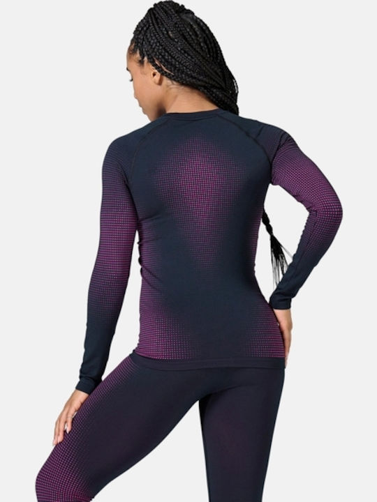 Odlo Performance Warm Eco Frauen Thermounterwäsche Langärmliges Hemd Fuchsia - Schwarz