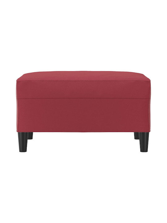 Burgundy Artificial Leather Footstool Upholstered 70x55x41cm