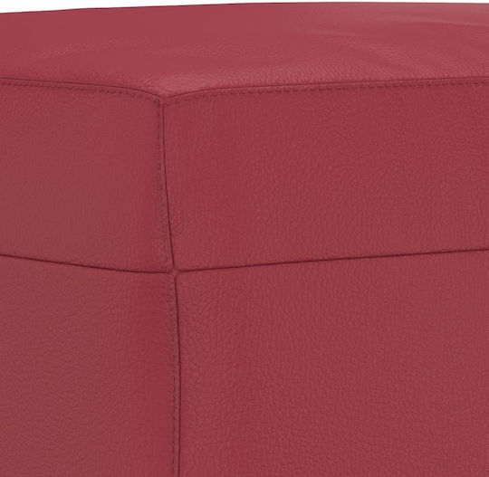 Fußhocker Mit Künstliches Leder Burgundisch 70x55x41cm