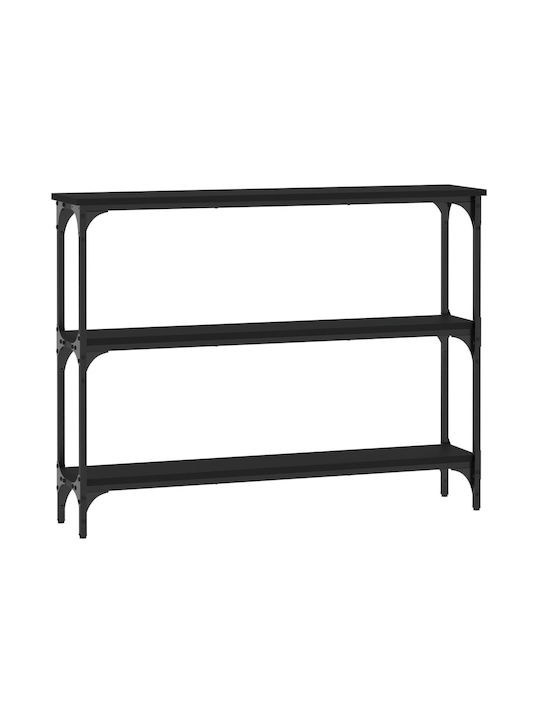 Console Table Wood & Metal Black L100xW22.5xH75cm