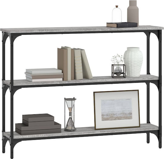 Console Table Wood & Metal Grey Sonoma L100xW22.5xH75cm