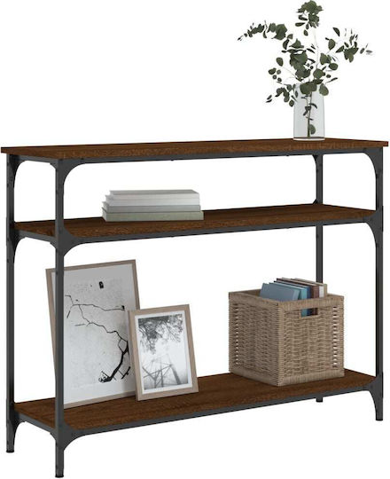 Console Table Wood & Metal Coffee L100xW29xH75cm