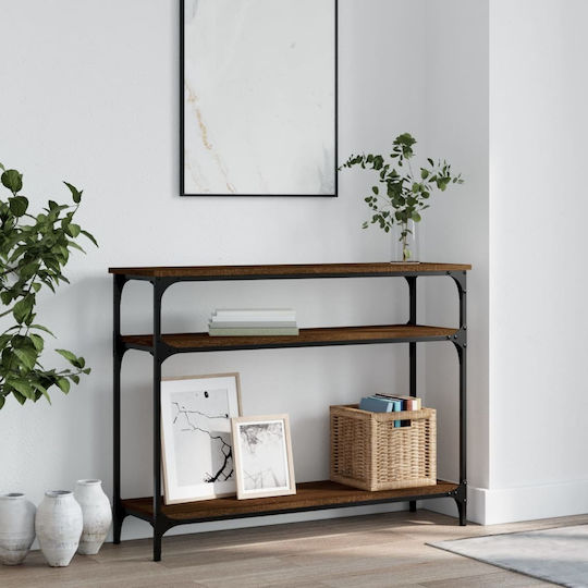 Console Table Wood & Metal Coffee L100xW29xH75cm