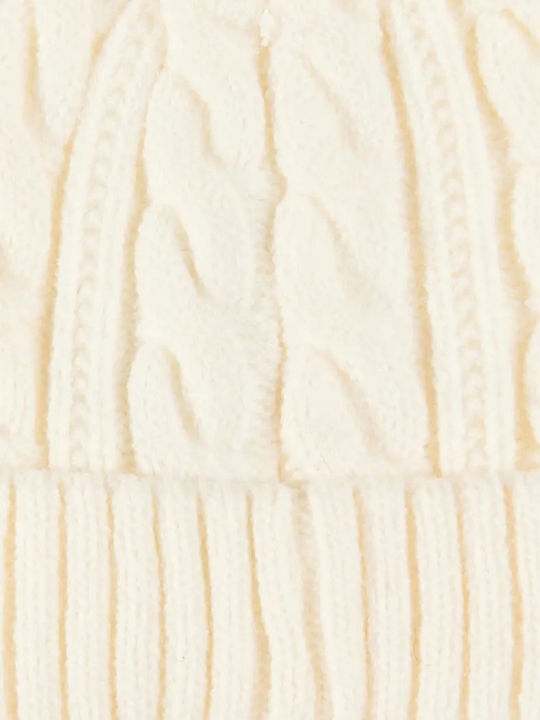 Funky Buddha Beanie Feminin Căciulă cu Tricotaj Chalk