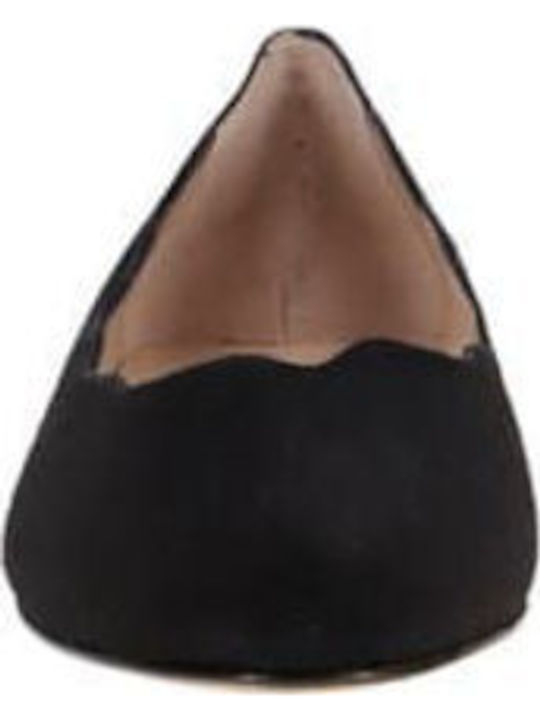 Lederne Damen Ballerinas in Schwarz Farbe