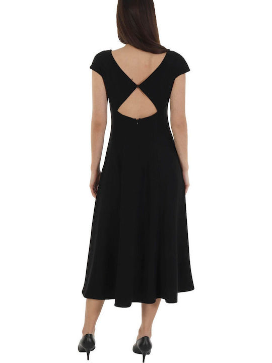 Sommer Midi Damenkleid Schwarz