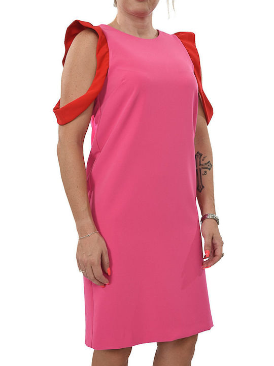 Space Style Concept Mini Evening Dress Pink