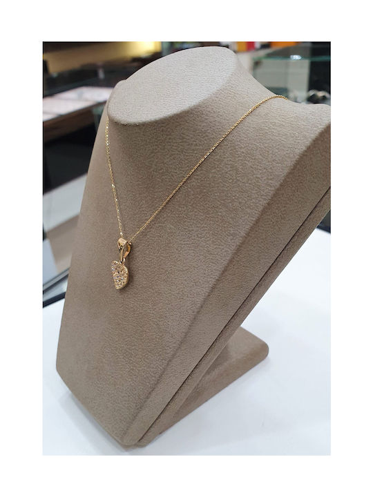 Papadopoulos Gold Necklace with design Heart from Gold 14K