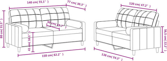 Living Room Furniture Set 2 sofas Red