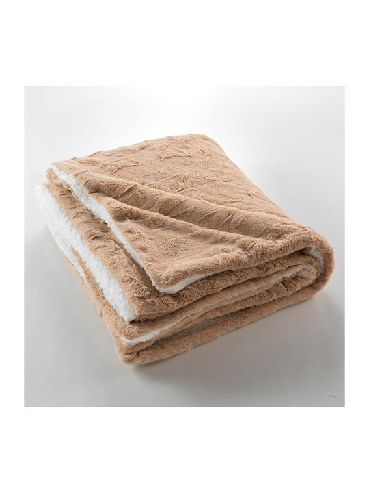 L-c Foxy Furry Blanket Sofa 125x150cm Sable
