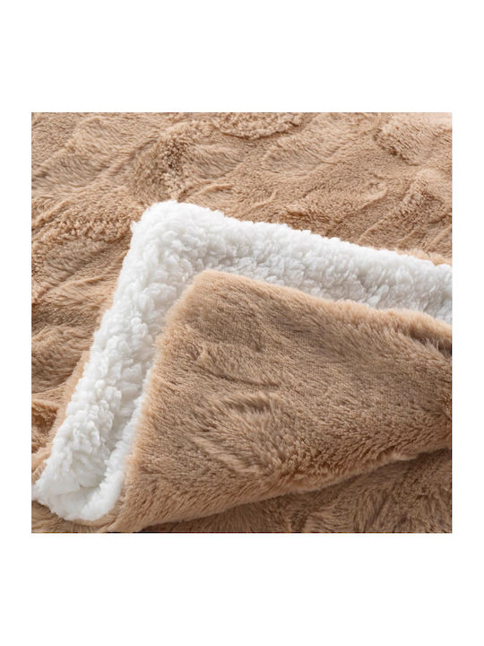 L-c Foxy Furry Blanket Sofa 125x150cm Sable