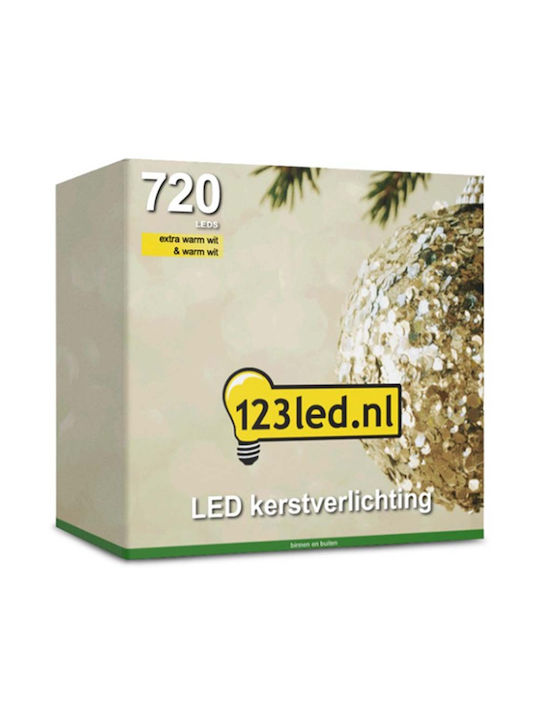 720 Светлини LED 57m. Топъл бял тип Лента 1бр 720 Светлини LED 57m. Топъл бял тип Лента 1бр