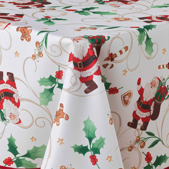 Weihnachtlich Fleckenfrei Tischtuch Stoff Weiß L300xB150cm.
