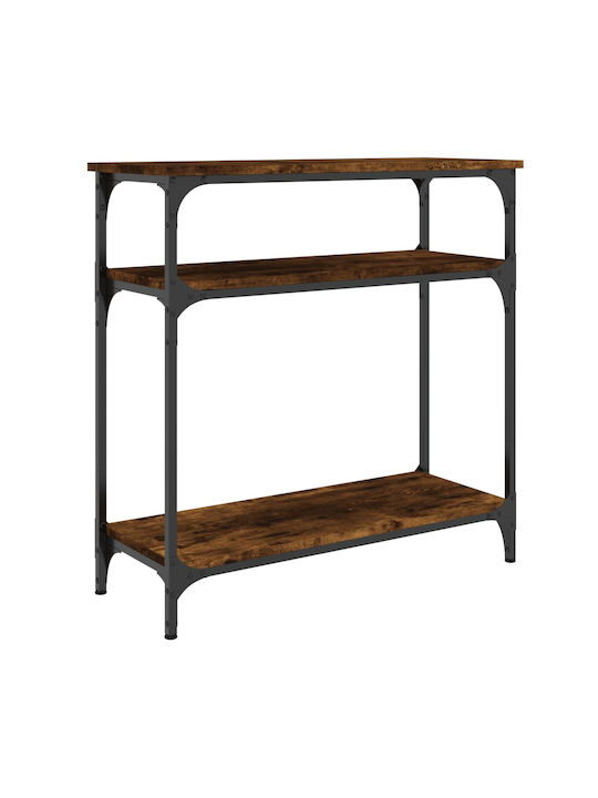 Console Table Wood & Metal Smoky Oak L75xW29xH75cm