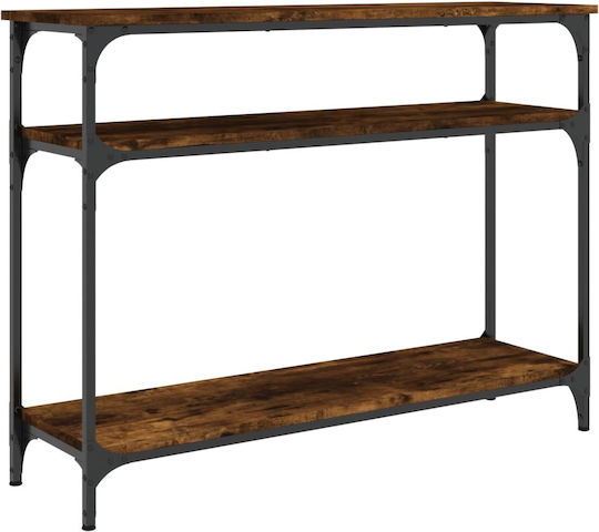Console Table Wood & Metal Smoky Oak L100xW29xH75cm
