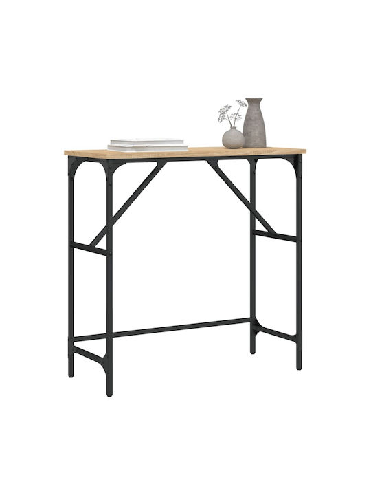 Console Table Wood & Metal Sonoma Δρυς L75xW32xH75cm