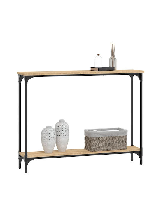 Console Table Wood & Metal Sonoma Δρυς L100xW22.5xH75cm