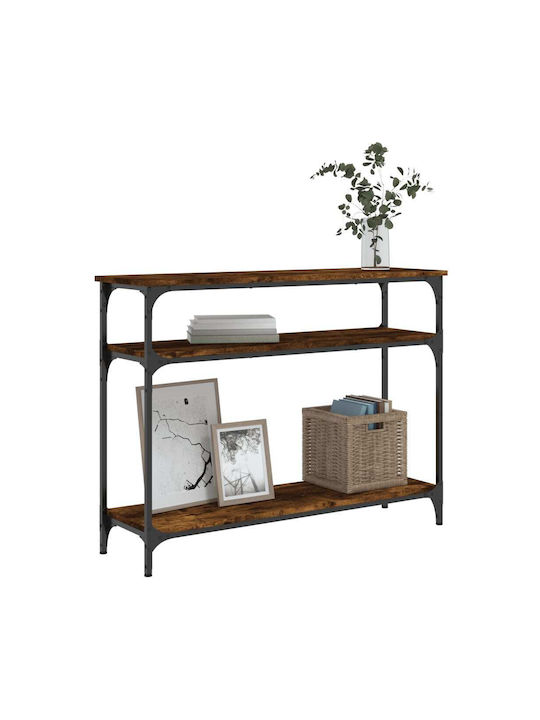 Console Table Wood & Metal Smoky Oak L100xW29xH75cm