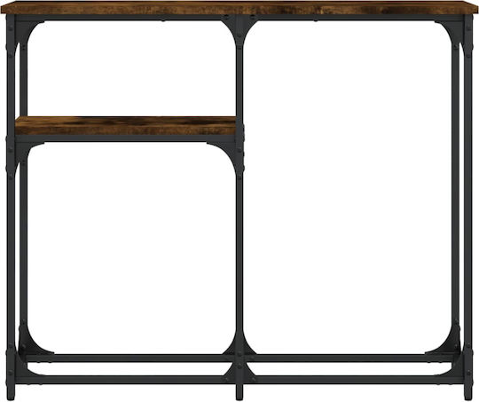 Console Table Wood & Metal Καπνιστή Δρυς L90xW22.5xH75cm