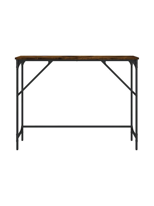 Console Table Wood & Metal Καπνιστή Δρυς L100xW32xH75cm