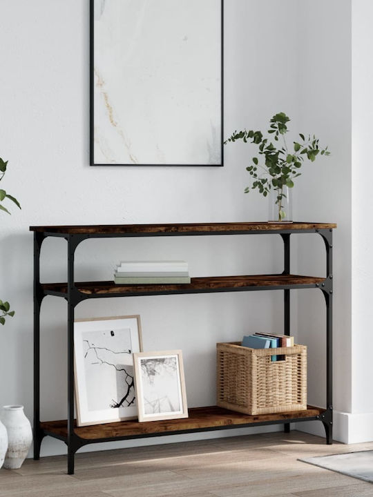 Console Table Wood & Metal Smoky Oak L100xW29xH75cm