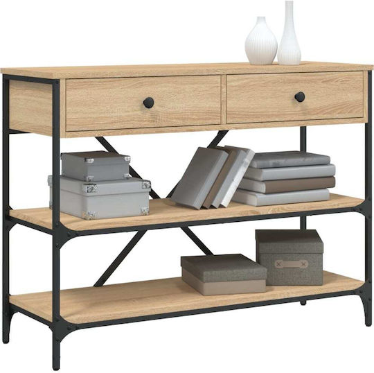 Console Table Wood & Metal Δρυς Sonoma L100xW34.5xH75cm