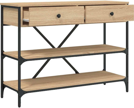 Console Table Wood & Metal Δρυς Sonoma L100xW34.5xH75cm