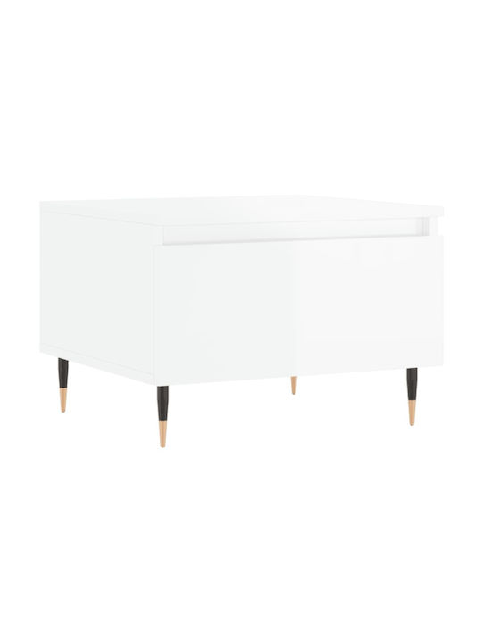 Rectangular Wooden Side Table White L50xW46xH35cm