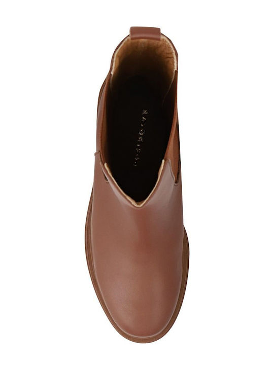 Leather Women's Ankle Boots Tabac Brown