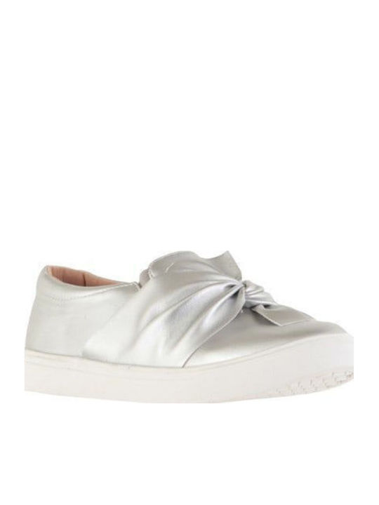 Kids Leather Ballerinas Silver