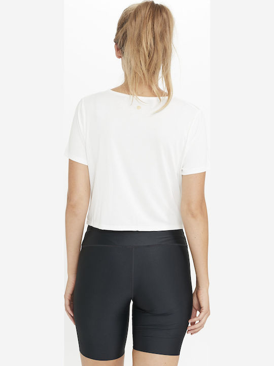 Γυναικείο Αθλητικό Crop T-shirt Λευκό.