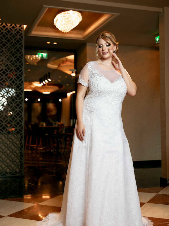 RichgirlBoudoir Maxi Wedding Dress with Lace & Sheer White