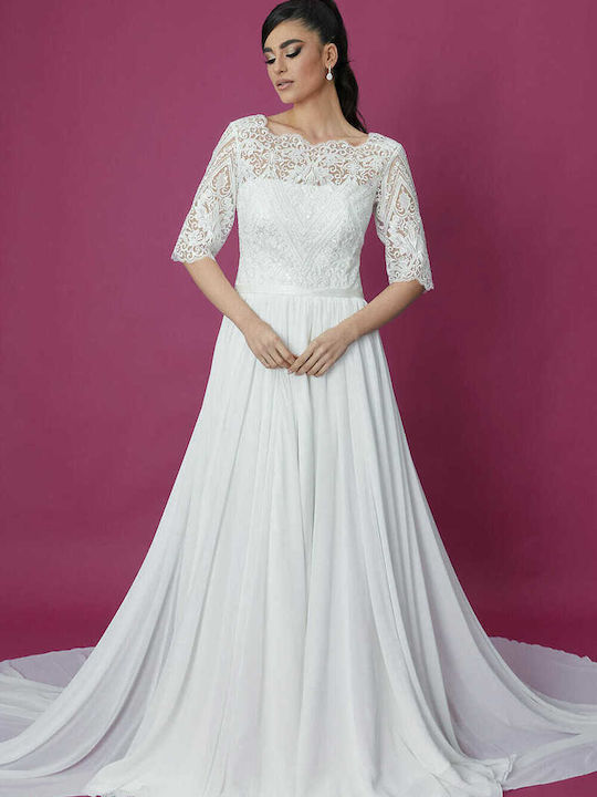 RichgirlBoudoir Maxi Wedding Dress with Lace White