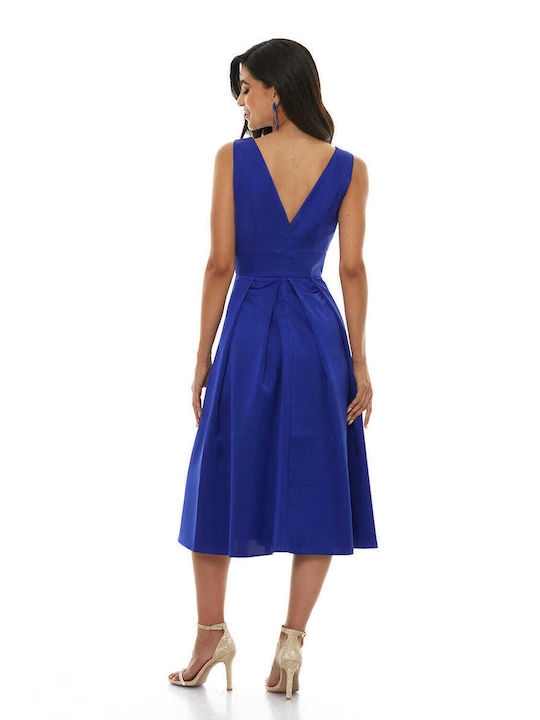 RichgirlBoudoir Midi Dress Satin Blue