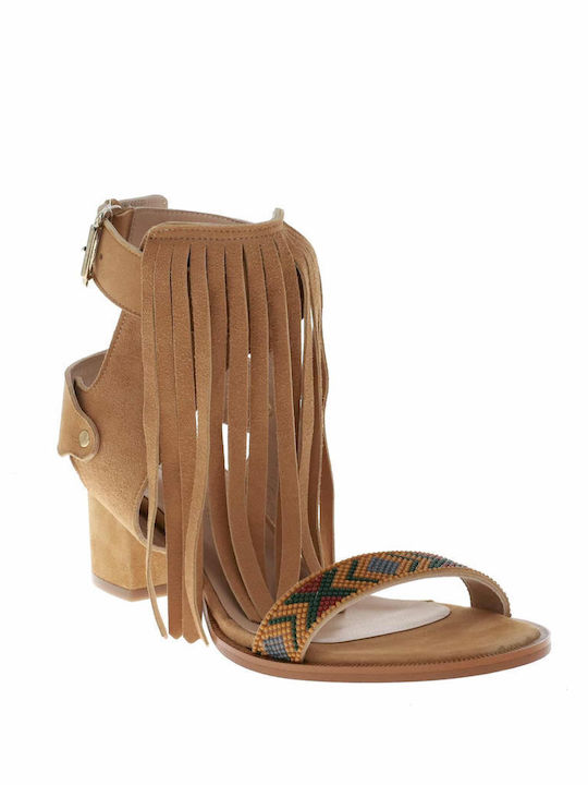 Suede Sandalen Tabac Braun