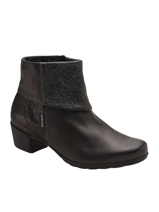 Ghete dama din piele Ankle Boots Negru