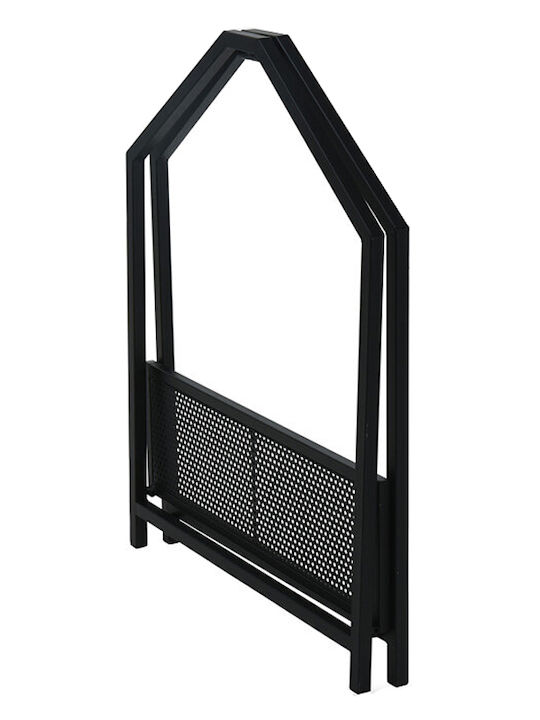 Metallic Firewood Shelf 58x24x78cm Black