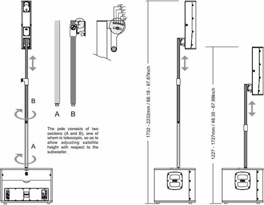 FBT Vertus CS-1000 41021 Σετ με Αυτοενισχυόμενα Ηχείο PA 1000W με Woofer 12" 37.7x45x56.5εκ.